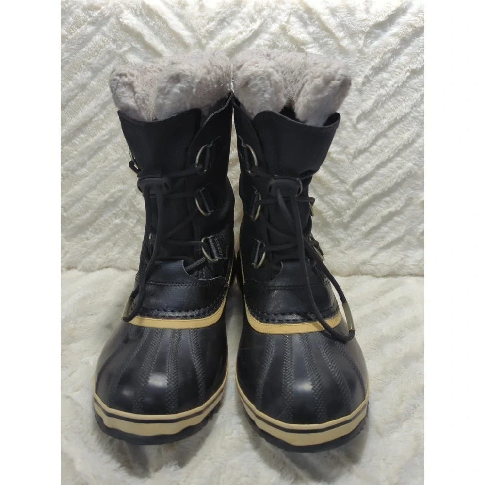 S4 Sorel Caribou Waterproof Snow Boot Faux Fur Sherpa Youth Sz 4/Women's Sz 6